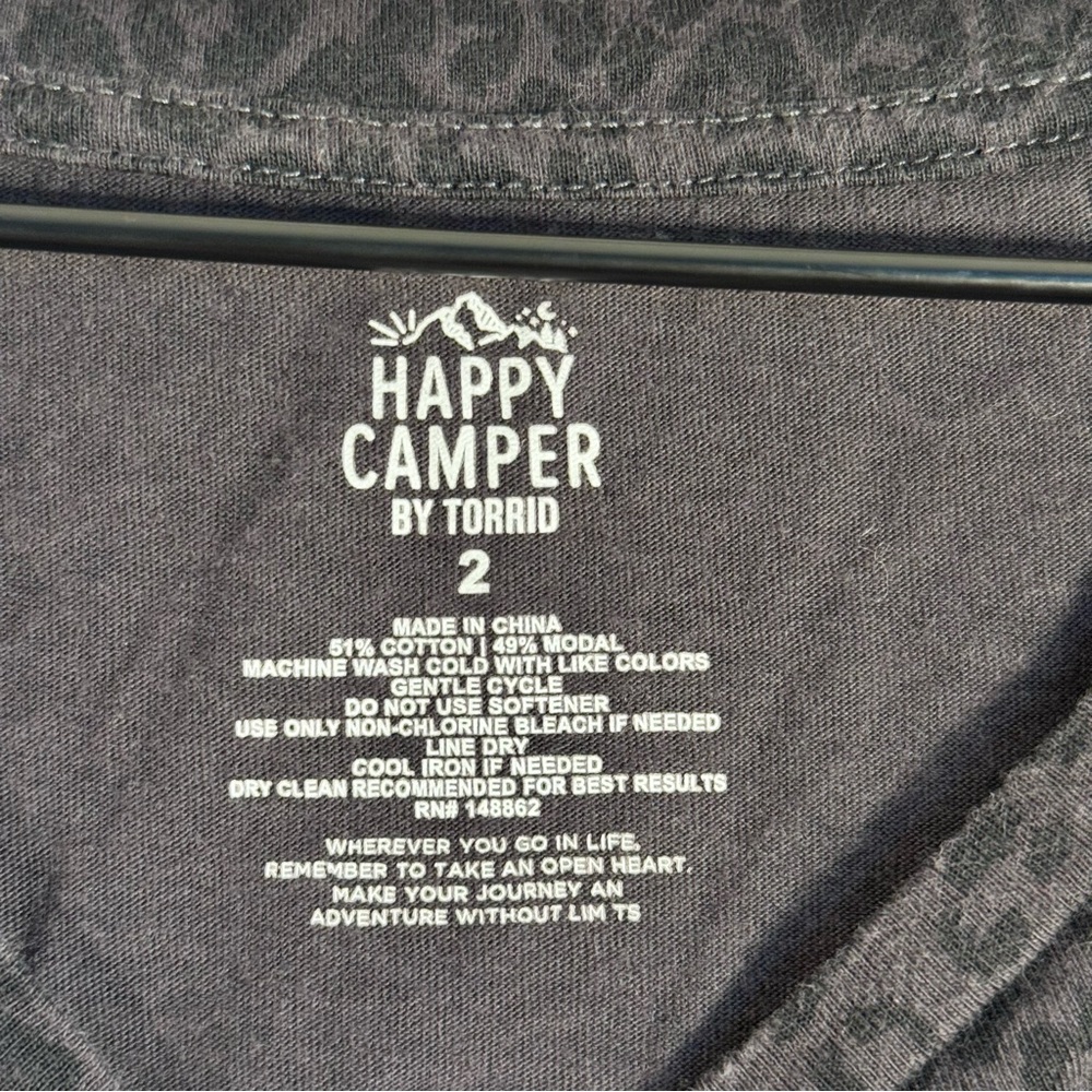 Happy Camper by Torrid Performance Cotton High Neck Leopard Active Tank Size 2X - Picture 6 of 8